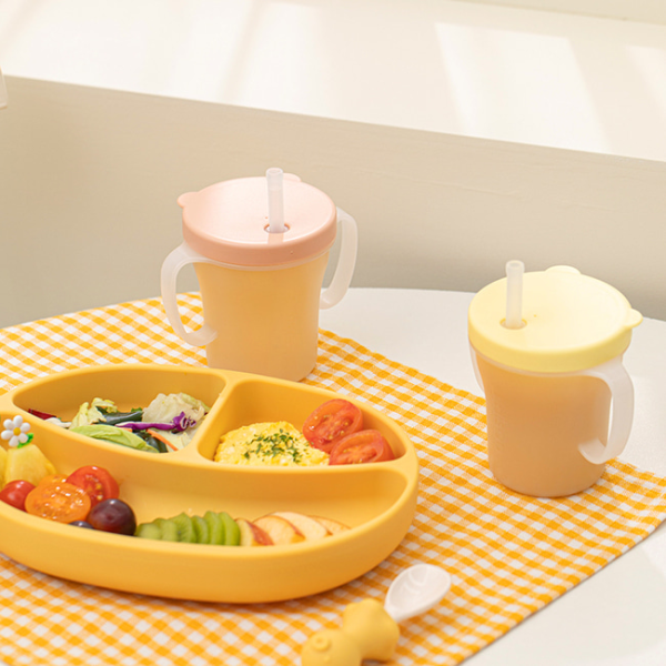 에디슨 베이비 흘림방지 빨대컵 유아식기 초기이유식준비물 어린이집물통 아기빨대컵