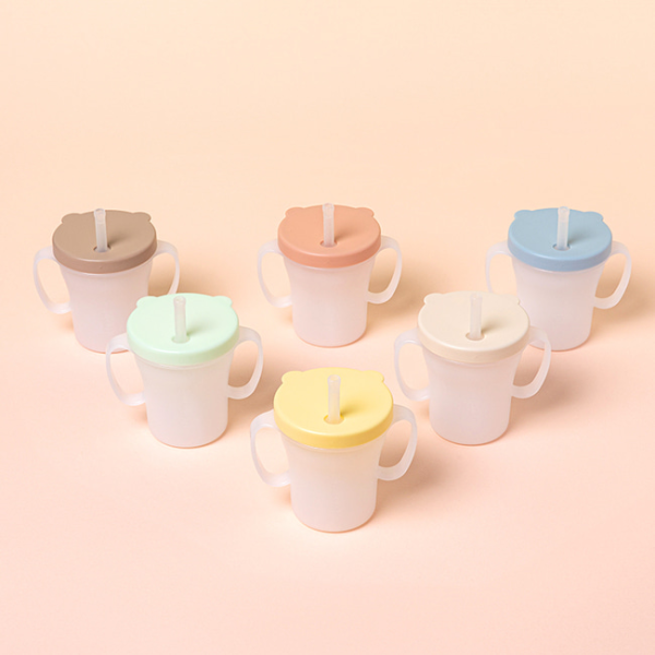 에디슨 베이비 흘림방지 빨대컵 유아식기 초기이유식준비물 어린이집물통 아기빨대컵
