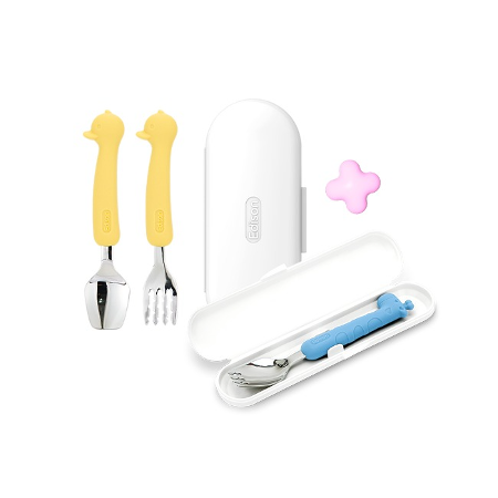 에디슨 베이비 실리콘 스푼포크 & 실리콘 스포크 세트