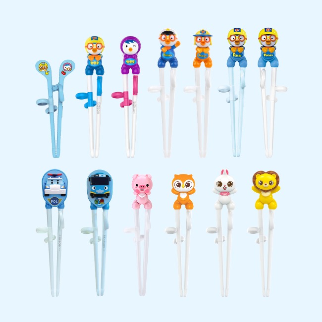 뽀로로 폴리 타요 프렌즈 왼손 오른손 1단계 교정 젓가락 유아 젓가락 모음전