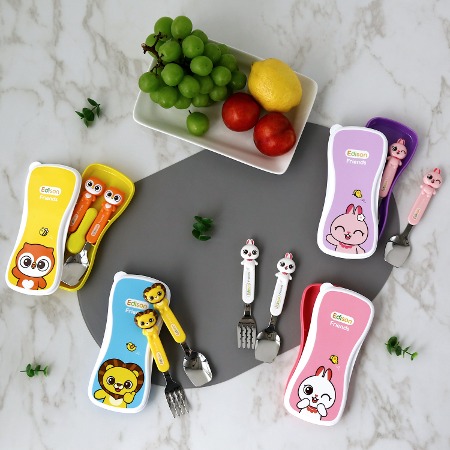 💥파격특가💥에디슨 프렌즈 입체 키즈 스푼포크 케이스 어린이수저세트