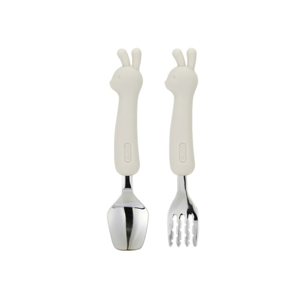 에디슨 리뉴얼 실리콘 베이비 유아 스푼포크 케이스 세트 자기주도 이유식 준비물