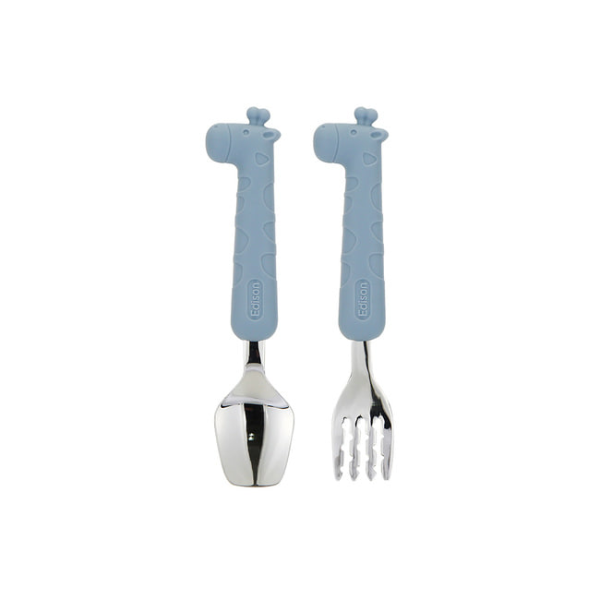 에디슨 리뉴얼 실리콘 베이비 유아 스푼포크 케이스 세트 자기주도 이유식 준비물