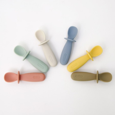 에디슨 자기주도 이유식 베이비 실리콘 조랭이 스푼 수저 숟가락 유아 어린이 식기