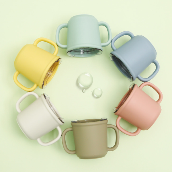 에디슨 프리미엄 실리콘 트레이닝 컵 양손컵 유아 아기 물컵