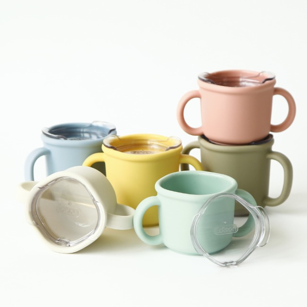 에디슨 프리미엄 실리콘 트레이닝 컵 양손컵 유아 아기 물컵