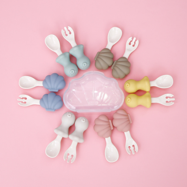 에디슨 휴대용 유아식기 이유식 스푼포크 케이스세트 자기주도 베이비 아기수저 유아스푼 모음전