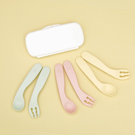 에디슨 스스로 스푼 포크 케이스 세트 자기주도 이유식 식기 휴대용