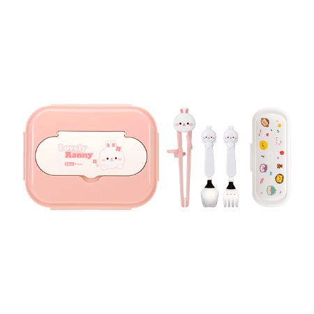 에디슨 프렌즈 아이맞춤 4종 식기 세트 + 프렌즈 하나로 스텐 식판 세트