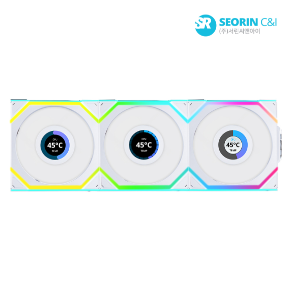 리안리 UNI FAN SL Wireless LCD 120 리버스 화이트 3팩
