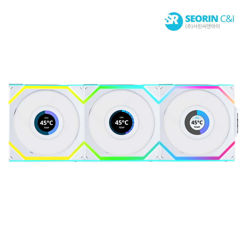 리안리 UNI FAN SL Wireless LCD 120 리버스 화이트 3팩