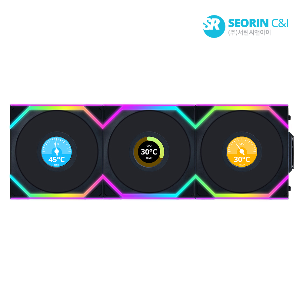 리안리 UNI FAN SL Wireless LCD 120 리버스 블랙 3팩 리안리 UNI FAN SL Wireless LCD 120 리버스 블랙 3팩