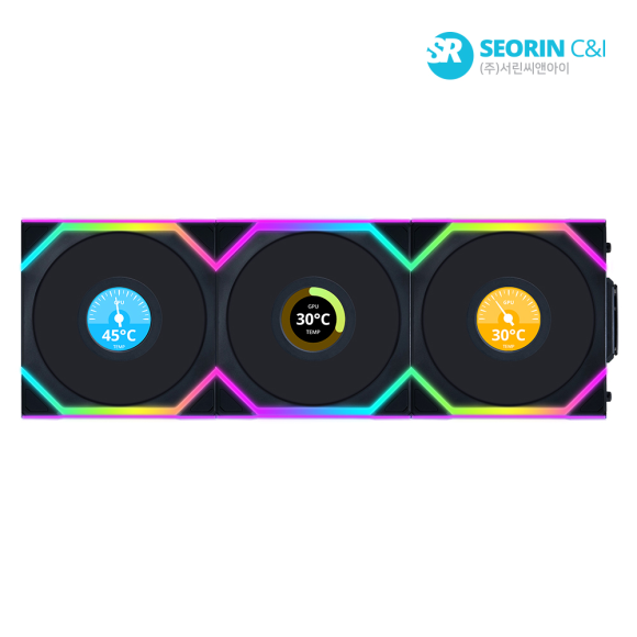 리안리 UNI FAN SL Wireless LCD 120 블랙 3팩