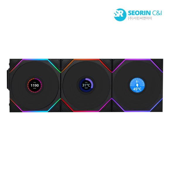 리안리 UNI FAN TL Wireless LCD 120 리버스 블랙 3팩