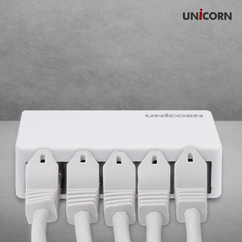 유니콘 5포트 100Mbps 이더넷 스위칭허브 MG-500N
