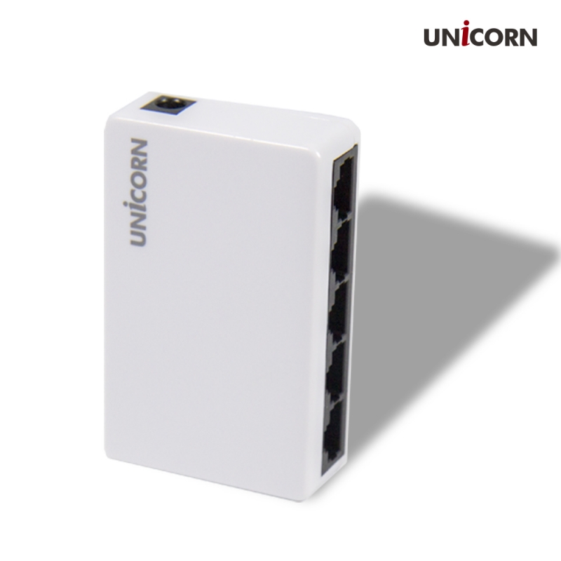 유니콘 5포트 100Mbps 이더넷 스위칭허브 MG-500N