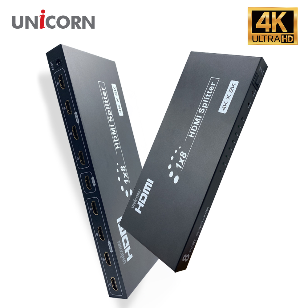 유니콘 8포트 HDMI분배기 4K UHD HDMI스플리터 TV 모니터 영상분배기 ST-800HD