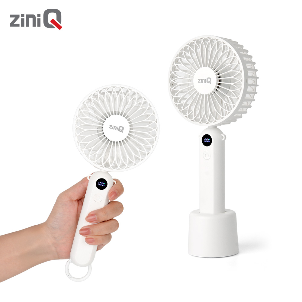 지니큐 휴대용 핸디형 무선미니선풍기 BLDC모터 스탠드거치대제공 FN-500T