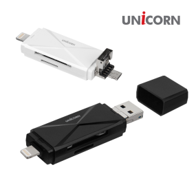 유니콘 3in1 IOS8핀+USB A타입+5핀 OTG 멀티카드리더기 XC-1000A