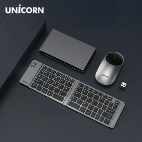 유니콘2.4G+블루투스 접이식 휴대용 키보드 마우스세트 C타입충전 BK-950SB