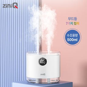 지니큐 LED 7가지컬러 무드등 듀얼 500ml 무선가습기 ZQ-HX60