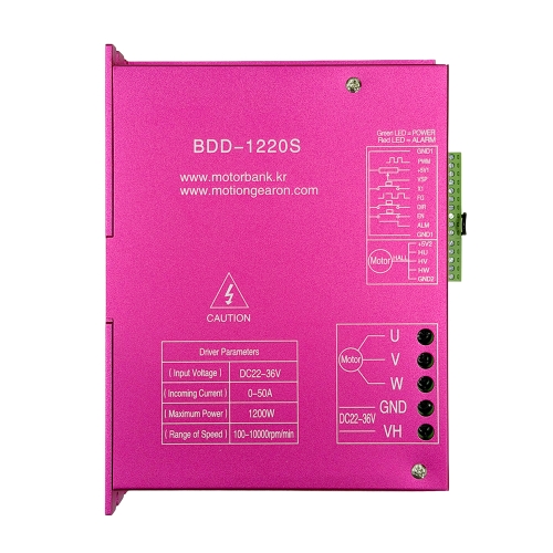 외부 속도제어 장착 BLDC 모터 드라이버 BDD-1220S 1200W급 DC22~36V