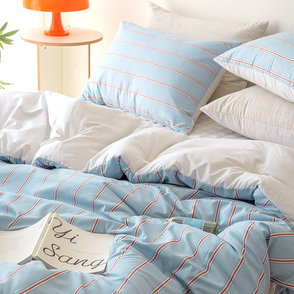 드림포유 클래식 스트라이프 사계절 차렵이불 알러지케어 가을 이불 패드 기숙사 침구세트