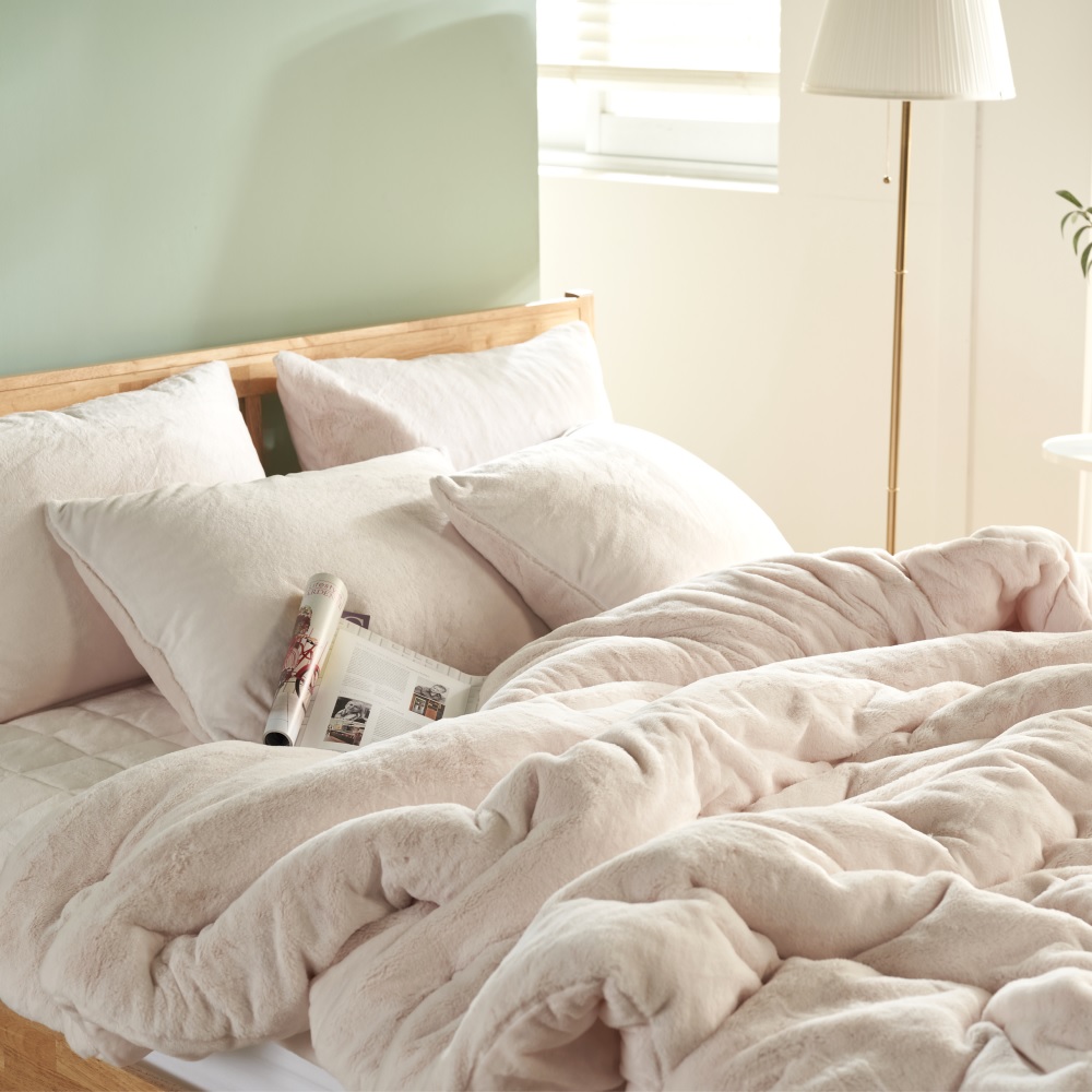 프리미엄 고밀도 10mm 라셀 극세사 두꺼운 겨울 차렵이불 밴딩 패드 베개커버 침구세트