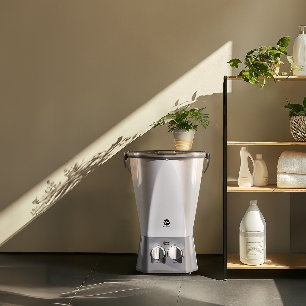 워시보이 미니 세탁기 아기옷 속옷 수건 휴대용 소형 세탁기 타이머 물살조절 4.7kg