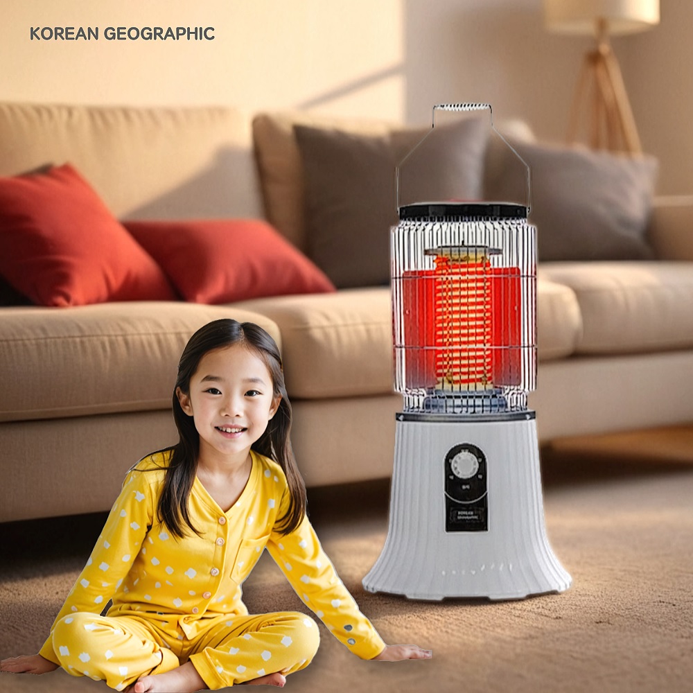 국내생산 안심 세라믹 원통형 전기히터 캠핑 가정용 사무실 스토브 난방기 무소음 전기난로