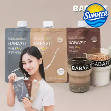바바핏 리얼 단백질 쉐이크 한끼 식사대용 체중조절 다이어트 초코맛, 곡물맛, 흑임자맛 (50g x 5개입)