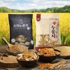 미식본가 누룽지 2종 세트 오곡누룽지+파로 카무트백미 현미 흑미 간편한 한끼 식사대용