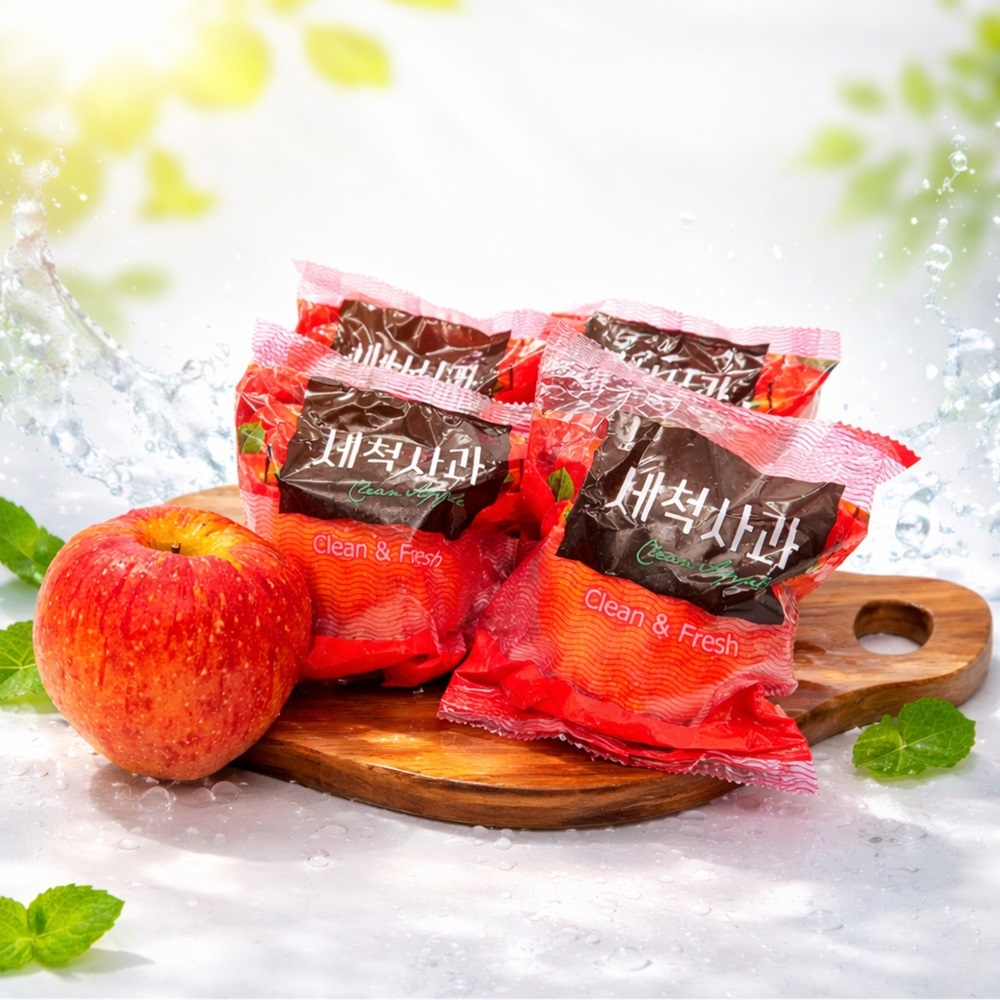 국내산 고당도 부사 세척사과 3kg 개별포장 껍질째 먹는 오존수세척 사과