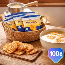 김선애 오병이어 백미 누룽지 100봉 세트 양면으로 구운 누룽지 과자 간편 식사대용