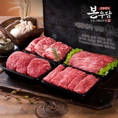 [안동한우 본우담] 1+등급이상 한우 모둠 선물세트 2호 1.6kg (꽃등심400g + 안심400g + 국거리400g + 불고기400g)