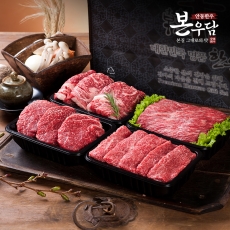 [안동한우 본우담] 1+등급이상 한우 모둠 선물세트 4호 2.0kg (꽃등심500g + 안심500g + 국거리500g + 불고기500g)