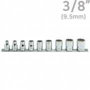 KOKEN(코켄) 3/8인치 12각 핸드소켓(복스알) 레일세트 [9PCS] RS3405A/9