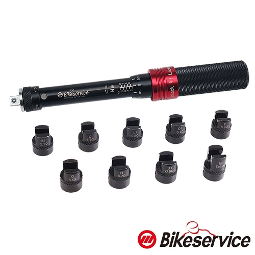 BIKESERVICE 바이크서비스 2 IN 1 조절식 스포크 (바퀴살) 토크렌치 세트 (오토바이) ( 토크값 2Nm ~10Nm ) BS70029