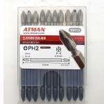 ATMAN 아트만 (10개입) 십자비트날 드라이버비트 세트 PH2 X 110mm  ( 뾰죡형 ) ( 굵기 6.35mm ) AT-P2110