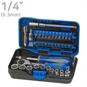킹토니 1/4" ( 6.35mm ) 39PCS 소켓비트 소켓렌치 라쳇렌치 라쳇소켓 2539MR-AM