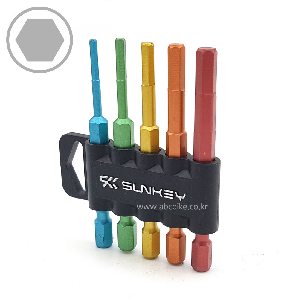 SUNKEY 썬키 ( 5PCS ) 헥스비트 육각비트 세트 길이 75mm ( 굵기 6.35mm ) SHB-75CS