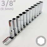 3/8인치 6각 롱 핸드소켓 세트 - 11PCS 레일세트 ( 11개입 )