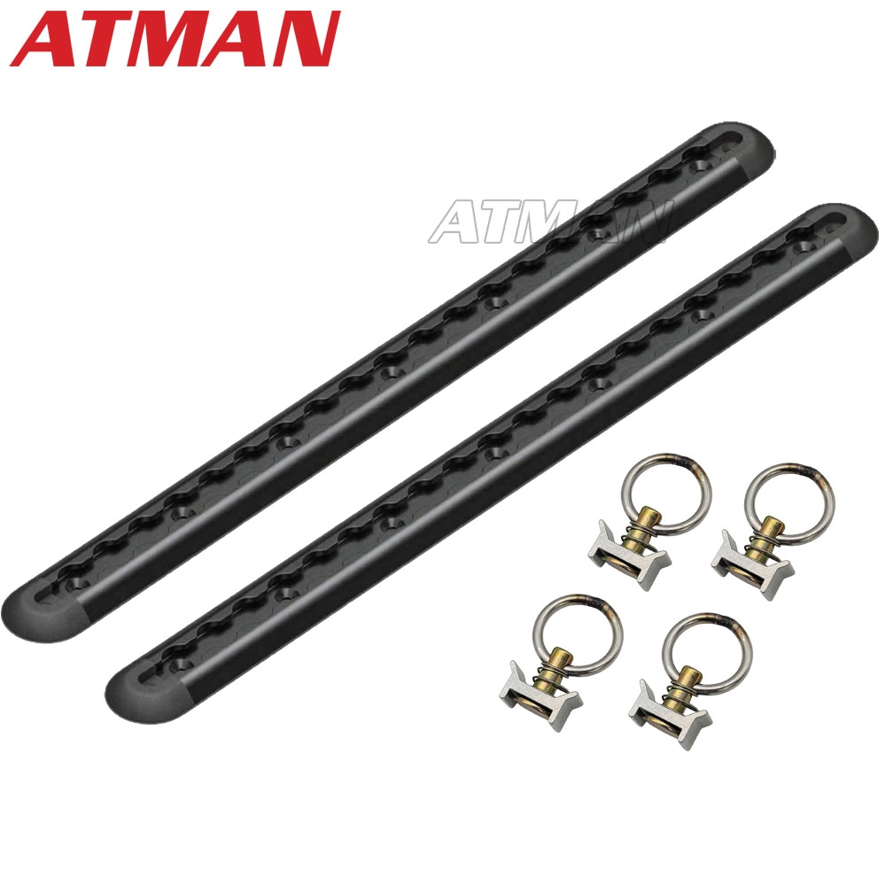 ATMAN 아트만 자동차 오토바이 자동바 고정 레일바 롱타입 2개 세트 적재함 ( 고리 4개 포함 ) AT-50044BK 블랙