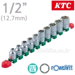 KTC (교토툴) 1/2인치 ( 12.7mm ) 6각 핸드소켓 세트 (10pcs) TB410E