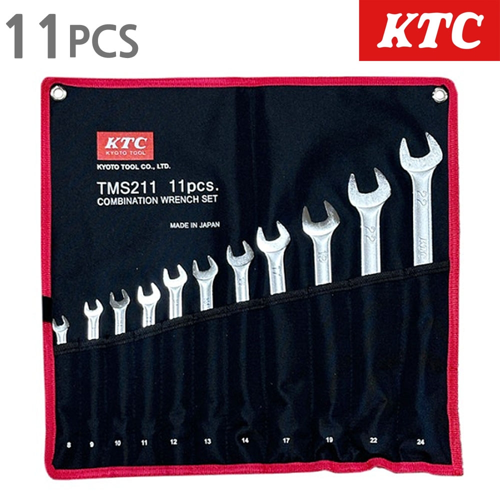 KTC(교토툴) 가다스패너 세트 (11PCS)  뉴타입 (파워피트적용) - TMS211 / 콤비네이션렌치