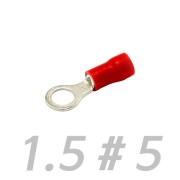 절연링단자 1.5#5 -전선1.5MM(16AWG)-나사M5 (수량별 가격이 다릅니다.) PVC절연단자 / 링타입 / 링타입 절연단자