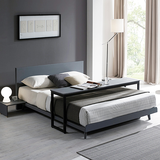 헤이미쉬홈 스칸 보홈 그레이 퀸사이즈 침대