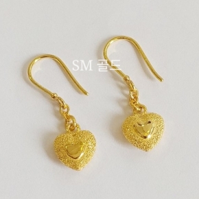 순금 더블하트귀걸이