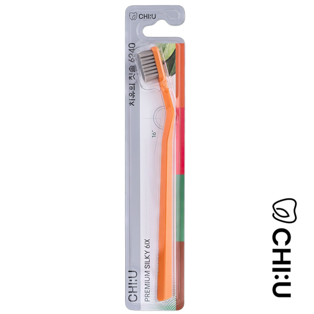 치유의칫솔6240 0.1mm 육각형 핸들 16-26 이중굴곡구조 (1개입) 색상랜덤발송