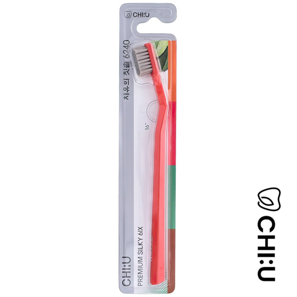 치유의칫솔6240 0.1mm 육각형 핸들 16-26 이중굴곡구조 (1개입) 색상랜덤발송